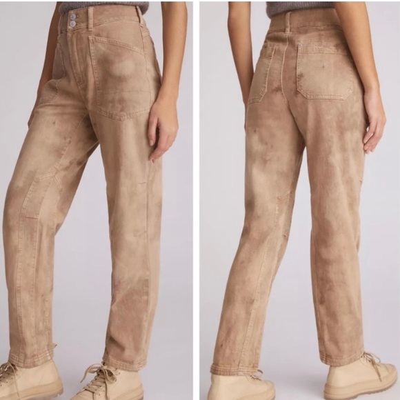 Pilcro Anthropologie Wanderer Relaxed Jeans Bronze Tan Size 29 - Picture 6 of 11